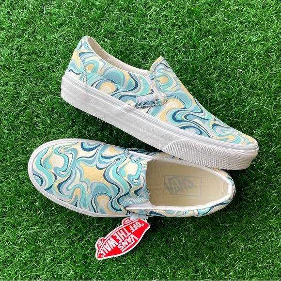 Vans Classic Slip On Swirl Turquoise - Picture 2 of 5